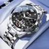 Marca Weibaolong Dropshipping Reloj Mecánico Multifuncional Totalmente Automático Esqueleto Luminoso Impermeable Reloj para Hombre Reloj para Hombre
