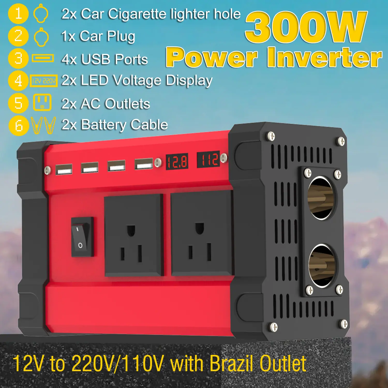 凯旋 红色 300W 美规插座 1 主图1.jpg