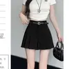 Falda plisada de cintura alta para mujer, estilo coreano primavera 2024, diseño adelgazante, estilo dulce y picante, falda gris de línea A, moderna