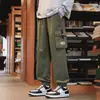 Pantalones de trabajo de moda para hombre en primavera y otoño, estilo casual americano, corte holgado, tallas grandes, versátiles, pantalones rectos multibolsillos