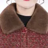 Abrigo de Algodón Grueso con Felpa de Invierno Ropa de Abrigo de Longitud Media para Mujeres de Mediana Edad y Mayores Chaqueta de Algodón Elegante Abrigo de Terciopelo de Visón Sintético para Mamá