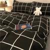 Conjunto de Capa de Edredom de Algodão Lavado de Quatro Peças Estilo Nórdico, Conjunto de Lençóis Moderno, Conjunto de Roupa de Cama de Três Peças para Dormitório de Estudante