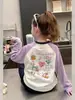 Camiseta de Algodão Puro de Manga Longa para Meninas, Blusa de Manga Raglan, Camiseta Básica Estilosa para Crianças, Roupas Infantis Tamanho Médio e Grande, Novo Estilo Primavera e Outono 2026