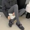 Primer Encuentro Ji Zapatos de Tacón 2026 Estilo Nuevo Estilo Retro Punta Cuadrada Moño Mary Jane Zapatos de Mujer Aumento Interno de Altura Zapatos de Piel