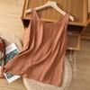 Chaleco delgado 100 ramio fino tirantes artístico color frito ropa exterior ropa interior