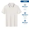Polos de Manga Corta de Algodón Puro de Gama Alta, Uniformes Grupales Personalizados, Ropa de Trabajo, Camisetas de Manga Corta para Hombre con Logo Impreso y Cuellos Bordados
