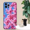 Para iPhone15 flores rosas bajo la funda de teléfono de gatito lindo