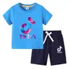 Nueva Camiseta de Verano 2026 para Niños Ropa Infantil de Comercio Exterior Estilo Coreano Ins Algodón Manga Corta y Pantalones Cortos Conjunto de Dos Piezas para Niños