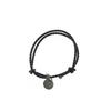 Pulseira simples de pele de ovelha tecida à mão, moda europeia e coreana, com pingente de marca redonda pequena, presente para casais, corda de couro para as mãos, personalizada para homens e mulheres