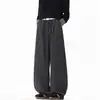 Pantalones Casuales de Cuadros de Pierna Ancha, Holgados y Elegantes, Adelgazantes, con Botones, de Marca de Moda para Hombre, Otoño 2026, Talla Grande