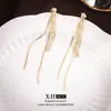 Pendientes de Borla de Circonita de Nicho, Estilo Minimalista Francés, Diseño de Doble Uso, Pendientes Versátiles de Lujo Ligero de Moda para Mujer