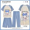 Pijama de Dibujos Animados de Verano Cuatro Piezas Ropa de Casa Seda de Leche Cuello Redondo Infantil Manga Corta Imitación Algodón Sudeste Asiático Transfronterizo