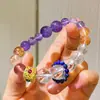 Pulsera de Diseño Natural Romántica Oro Negro Súper Siete Amatista Cristal de Fresa Cristal Blanco Lapislázuli