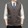 Chaleco Cardigan de Punto para Hombre 2026, Suéter Casual Holgado Versátil sin Mangas para Hombre