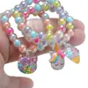 Pulsera de Dibujos Animados Nueva Pulsera Infantil Unicornio Niña Pequeña Accesorios de Dibujos Animados Joyería con Cuentas Niñas Viaje Versátil