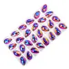 Wei Chen fondo plano forma de gota hebilla plana material de vidrio de cristal DIY cosido a mano taladro ropa zapatos cosido taladro doble agujero