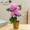 Hortensia Pequeña de Dos Cabezas Flor Falsa Bonsái Flor Artificial Creativa Decoración para Muebles del Hogar Fabricante de Flores Artificiales Planta Artificial en Maceta