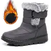 Botas de Nieve Altas de Gran Tamaño Transfronterizas Populares en Temu de Terciopelo Engrosado Zapatos de Algodón para Hombres y Mujeres, Botas de Algodón Cálidas de Invierno para Mujeres