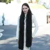 Bufanda Larga de Piel Sintética Europea y Americana Transfronteriza Chal Cálido de Moda Estilo Extendido de Color Sólido Invierno para Mujer Gama Alta