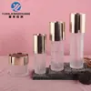 Stock Disponible Frascos de Vidrio Redondos Lisos para Cuidado de la Piel 20-150ml Frascos de Loción/Tónico/Esencia con Raya Vertical 30-120g Frascos para Crema