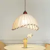 Iluminación vintage de estilo francés, lámpara retro para comedor, mesa de comedor, candelabro de cabecera de dormitorio, candelabro de tela para el hogar creativo y único