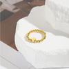 Anillo elástico hecho a mano con cuentas de cobre de 3 m de oro, resistente a la decoloración, diseño de nicho, corona, estrella, ojo, para mujer.