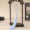 Joia Pendente para Orelha com Borla de Leque Degradê Antigo Borla Hanfu Decoração Antiga Feita à Mão Leque de Flores Nuvem Estilo Nacional Borla