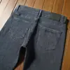 Jeans gruesos de otoño para hombre, ajuste cómodo, rectos, de sarga de algodón, simples, lavados, casuales, de negocios, pantalones de mezclilla