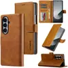 Funda de cuero adecuada para teléfono plegable Samsung Z Fold 8 Ultra Fold 7 con hebilla, ranura para tarjetas y soporte cubierta protectora