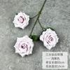 Flor Artificial Rosa Diamante de Três Cabeças Adereços de Decoração para Casa Casamento Flor Artificial Feita à Mão Transfronteiriça Atacado de Enfeites