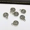 Accesorios de joyería hechos a mano para bricolaje, material al por mayor, aleación, plata de Xizang, colgante hueco, cuentas sueltas, adornos de pulsera de plata antigua