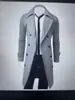 [M-4XL] 2024 AliExpress novo sobretudo trench coat masculino de nylon de abotoamento duplo comprimento médio moderno justo casual