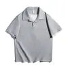 Camisa Polo Retro Americana Falsa de Duas Peças com Manga Curta Masculina Verão Tendência Marca Camiseta Solta Masculina Casual Manga Meia-Manga Top