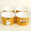 Taza de Papel Desechable para Helado Personalizada al por Mayor de 300ml con Logo Imprimible Taza de Helado de Grado Alimenticio con Tapa