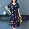 Novo Vestido de Verão de Algodão e Seda de Alta Qualidade em Tamanho Grande para Mulheres, Adequado para Pessoas com Sobrepeso, com um Design que Esconde a Barriga e Acomoda Cinturas Mais Largas