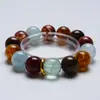 Frijoles de Azúcar ArcoírisÁgata Amarillo de Cristal NaturalPulsera Fantasma Roja para Mujer, Pulsera Versátil para Regalo al por Mayor