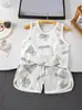 Chaleco de malla fina transpirable sin mangas de verano para bebé con protección para la barriga para niños, camiseta interior de nuevo estilo para niñas