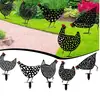 Arte de Patio de Pollo Decoración Pastoral Pollo Negro Acrílico Simulación Arte de Césped Gallina de Jardín Inserto