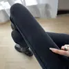 Leggings gruesos de mm negros afelpados engrosados para mujer otoño e invierno cintura alta elásticos adelgazantes talla extra ropa exterior pantalones de pie pequeño pantalones de lápiz