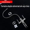 Purificador de água 2 pontos de aço inoxidável universal torneira dupla sem chumbo saída de água dupla direta água potável interruptor duplo torneira máquina de água pura