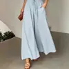 Calça Larga Estilo Boêmio com Cintura Elástica e Estampa de Bolinhas Longa para Mulheres - Primavera/Verão Europeu e Americano 2026