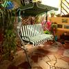 Columpio curvo para tres personas silla de ocio para exteriores patio balcón mecedora para adultos silla columpio para Villa