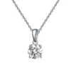 Pingente Mosang Diamond 2 quilates Pedra Colorida Estilo Europeu e Americano Cravação de Quatro Garras Zircônia Super Brilhante Cruzada Colar para Mulheres
