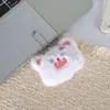 Dientes Lindos y Feos Gatito Negro y Blanco Peludo Juguete de Peluche Colgante Figura de Bordado de Dibujos Animados Llavero Muñeca de Máquina de Garra Colgante