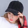 Chapéu de Outono Feminino Inverno Estilo Coreano Cor Sólida Veludo Cotelê Grosso Boné de Baseball Feminino Inverno Estudante Versátil Quente
