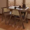 Juego de mesa y sillas pequeñas para balcón, de tres piezas, madera maciza, una mesa y dos sillas, diseño creativo para el ocio, tomar el té y leer, adecuado para apartamentos pequeños
