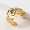 Explosões Europeias e Americanas Moda Nicho Temperamento Retrô Pulseira de Flor Aço Titânio Banhado a Ouro 18K Criativa Exagerada Pulseira de Abertura