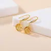 Pendientes Geométricos de Cristal Natural Plateado Yilu Plata de Ley S925 Cristal Amarillo Torre Bolas Chapadas en Oro Pendientes con Gancho Redondo Listos en Stock
