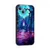 Funda de Teléfono de Castillo de Halloween Más Vendida de Comercio Exterior para Apple 18Pm, Funda Suave Mate Estampada con Uñas de Cuervo de Noche Oscura, Directo de Fábrica