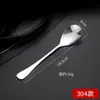 Colher de Aço Inoxidável 304 para Uso Doméstico, Colher Oval Gota d'Água, Colher Longa para Mel e Sobremesas, Colher para Comer e Beber, Pode Ser Impressa com Logo